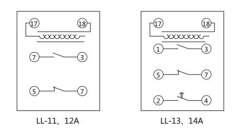 LL-10A繼電器內(nèi)部接線(xiàn) LL-10A繼電器內(nèi)部接線(xiàn)